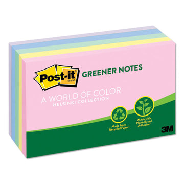 Post-it® Greener Notes Recycled Note Pads, 3 X 5, Sweet Sprinkles Colors, 100 Notes-pad, 5 Pads-pack freeshipping - TVN Wholesale